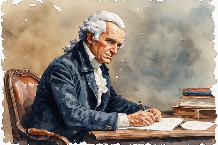 JAmes Madison writing Federalist 10