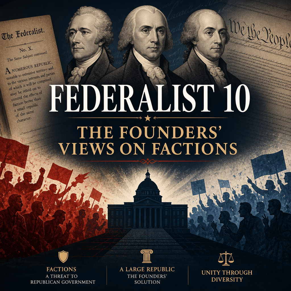 Federalist 10: Stunning Best Guide to Factions 1 Infographic on Federalist 10 and the Founders’ views on factions in a large republic
