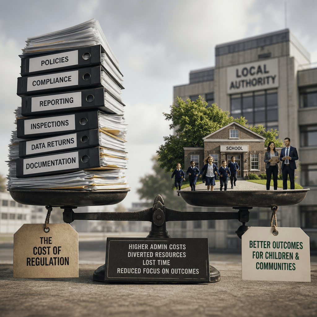 Education: The Cost of Regulation and the Loss of Local Authority 5 Education regulation costs weighed against better outcomes for children and communities.