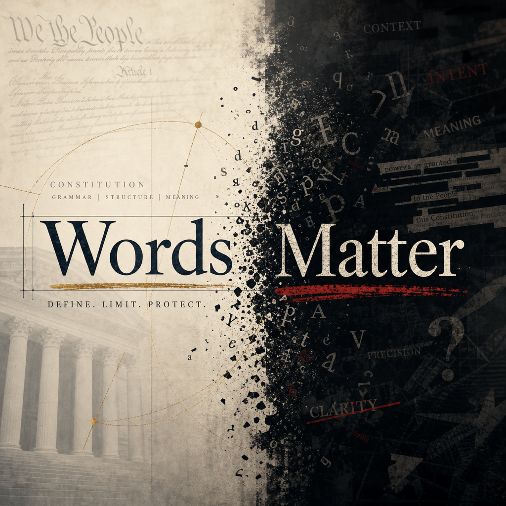 Words Matter: Why the Republic Forgot Constitutional Grammar 3 Words Matter: the phrase highlights the importance of precise language in law and constitutional interpretation