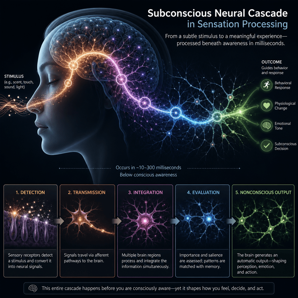 Additional sub conscious illustration for Subconscious Neural Cascade in Sensation Processing