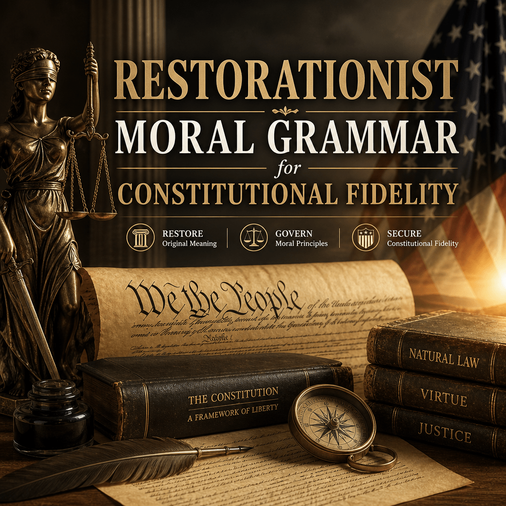 Restorationist: 7 Powerful Principles for a Renewed Moral Grammar 2 Restorationist: 7 Powerful Principles for a Renewed Moral Grammar