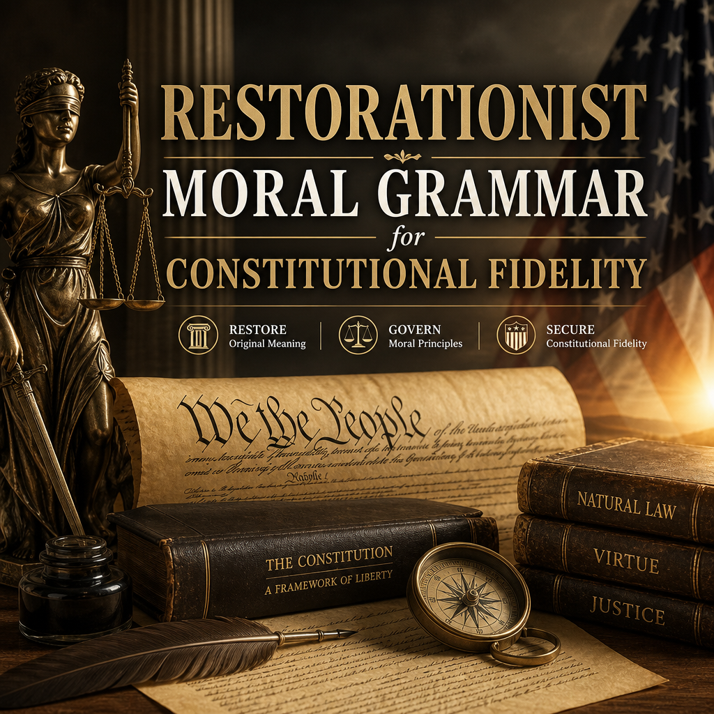 Restorationist: 7 Powerful Principles for a Renewed Moral Grammar 3 restorationist moral grammar for constitutional fidelity fea 1789245064