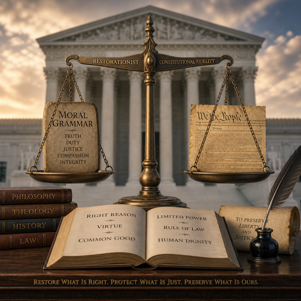 Restorationist: 7 Powerful Principles for a Renewed Moral Grammar 5 restorationist moral grammar for constitutional fidelity ima 1789244942